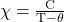 \quad \chi=\frac{\mathrm{C}}{\mathrm{T}-\theta} 