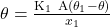 Rendered by QuickLaTeX.com \theta=\frac{\mathrm{K}_{1} \mathrm{~A}\left(\theta_{1}-\theta\right)}{x_{1}}