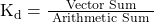  \mathrm{K}_{\mathrm{d}}=\frac{\text { Vector Sum }}{\text { Arithmetic Sum }} 