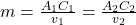  m=\frac{A_{1} C_{1}}{v_{1}}=\frac{A_{2} C_{2}}{v_{2}} 