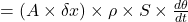 Rendered by QuickLaTeX.com =(A \times \delta x) \times \rho \times S \times \frac{d \theta}{d t}