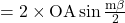  =2 \times \mathrm{OA} \sin \frac{\mathrm{m} \beta}{2} 