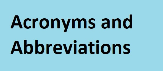 Acronyms and Abbreviations