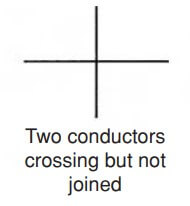 Two conductors crossing but not joined