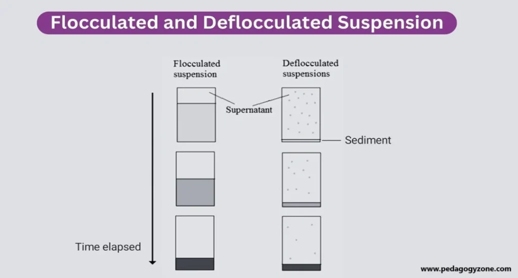 flocculated and deflocculated suspension