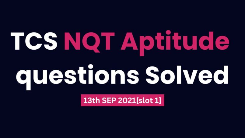 tcs nqt aptitude questions