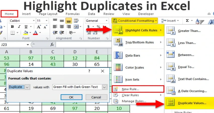 Highlight Duplicates in Excel