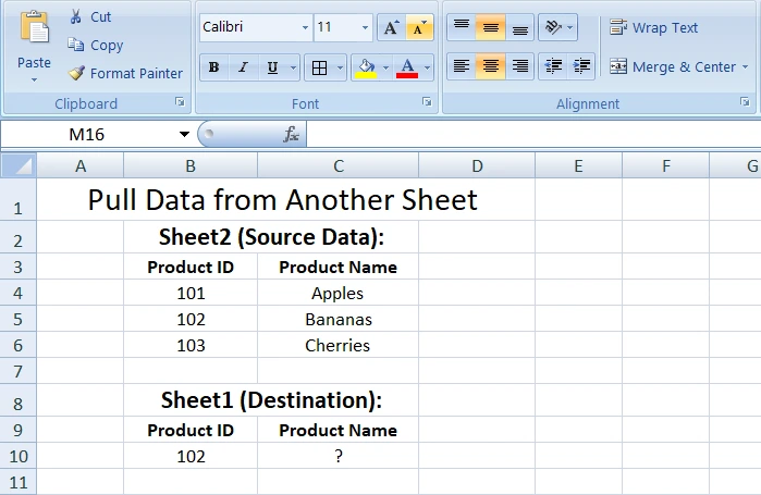 Pull Data from Another Sheet