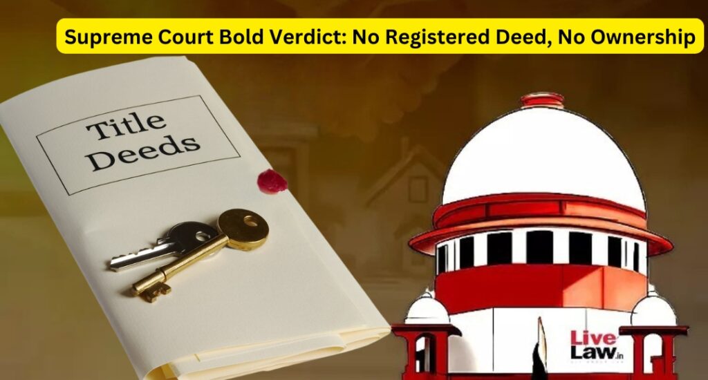 Supreme Court Bold Verdict: No Registered Deed, No Ownership