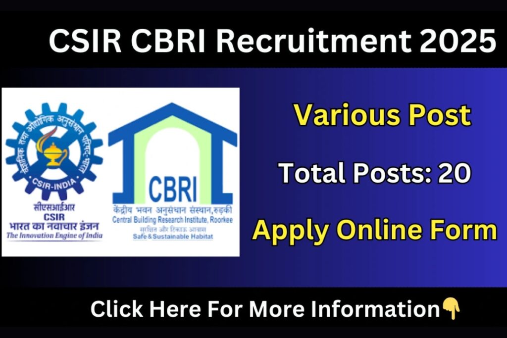 CSIR NBRI Jobs 2025: Apply Online and Step Into a Stable Career Path