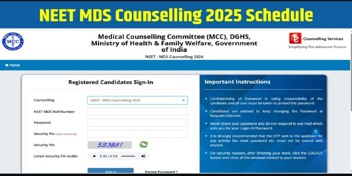 NEET MDS Counselling 2025
