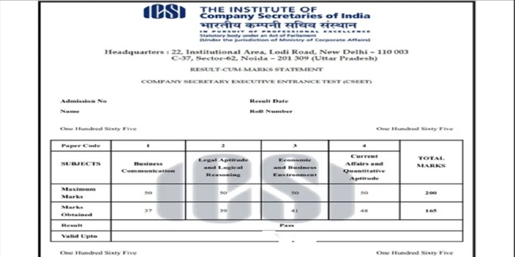 CSEET Result
