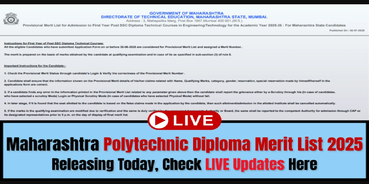 DTE Maharashtra polytechnic merit