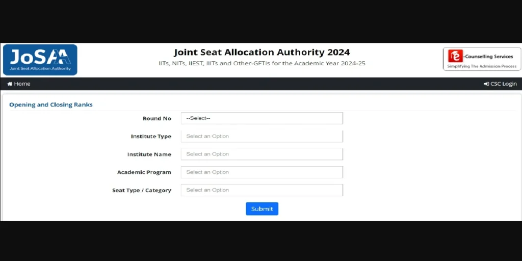 JoSAA Round 4 Seat Allotment Result 2025