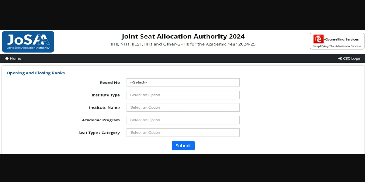 JoSAA Round 4 Seat Allotment Result 2025