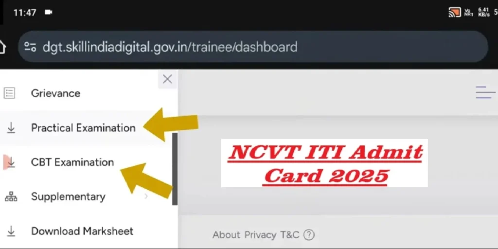 NCTV ITI Admit Card 2025