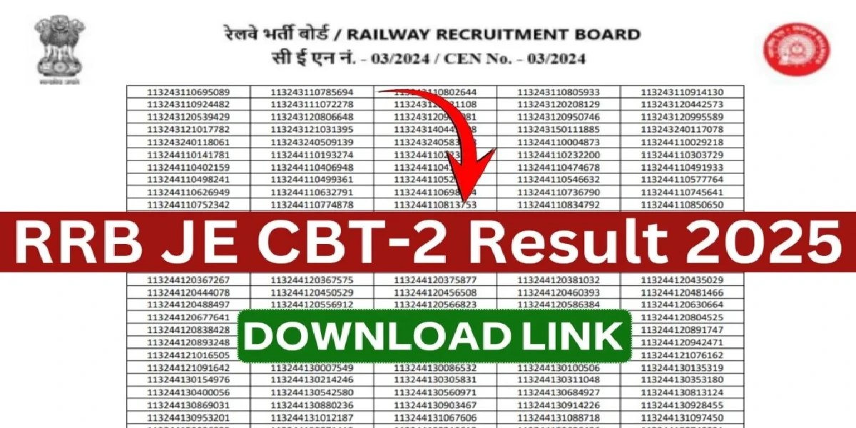 RRB JE CBT 2 Result 2025