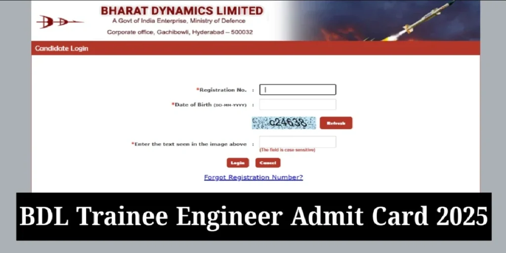 BDL Trainee Engineer Admit Card 2025
