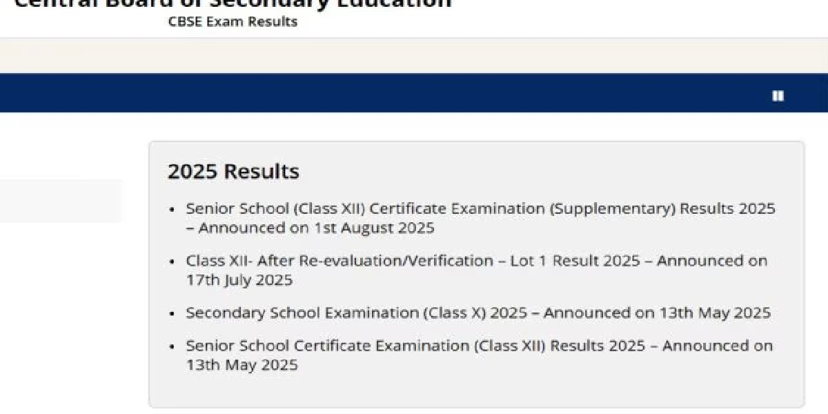 CBSE Class 12th Compartment Result 2025
