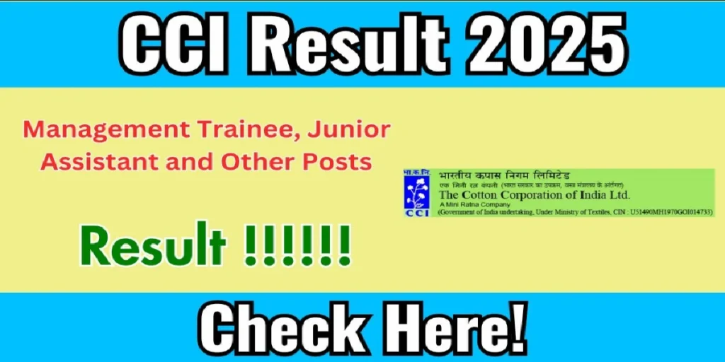 CCI JCE Result 2025
