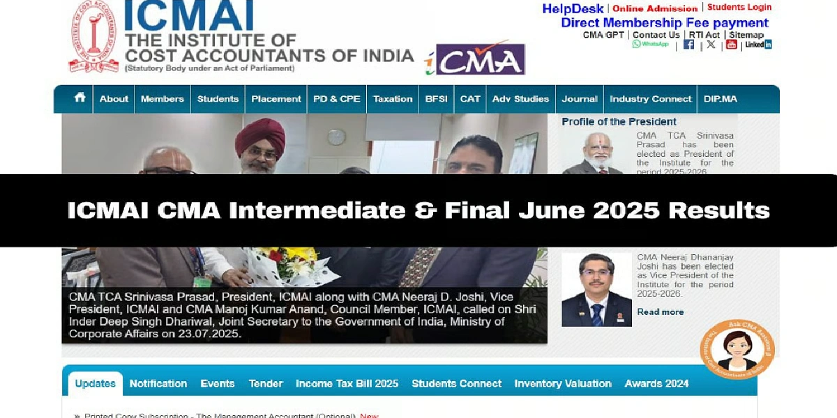 ICMAI CMA Inter Result 2025 