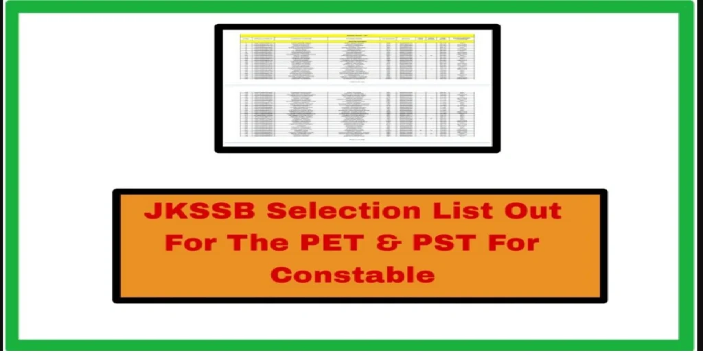 JK SSB Constable PST PET Result 2025