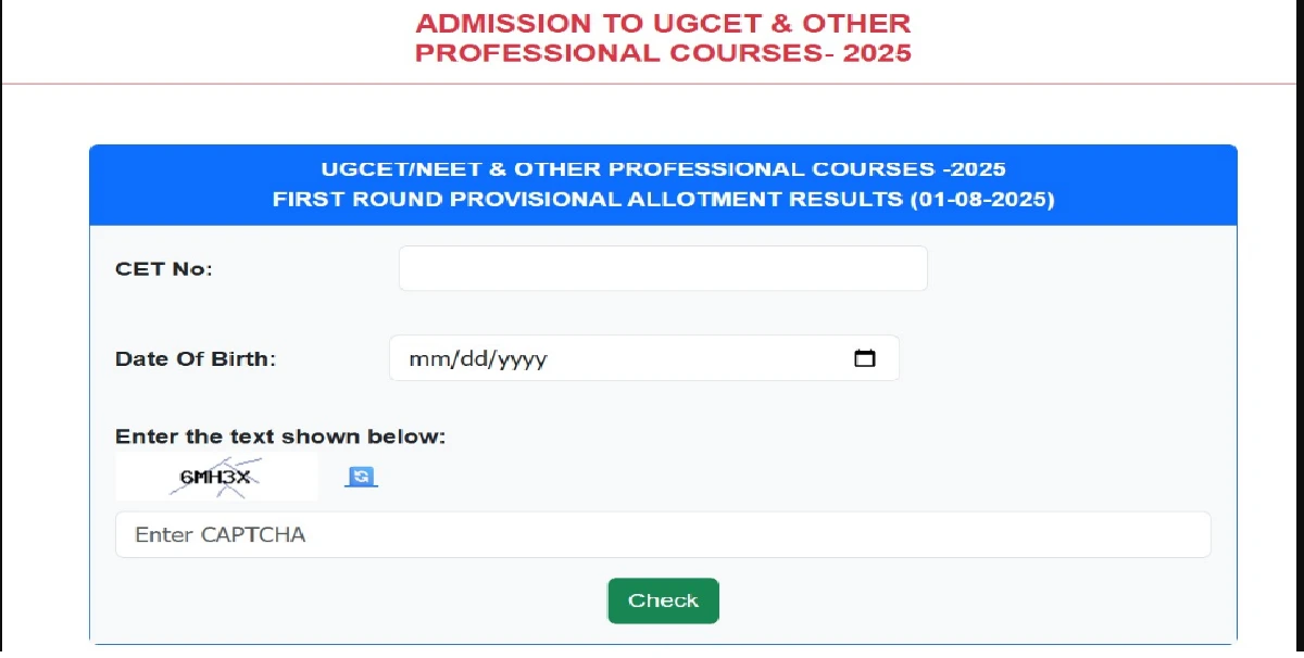 KCET Seat Allotment Result 2025