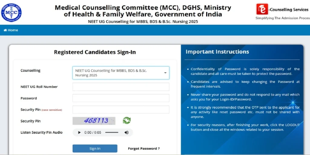 NEET Counselling Seat Allotment Result 2025