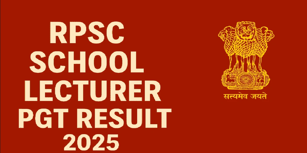 RPSC PGT Teacher Result 2025