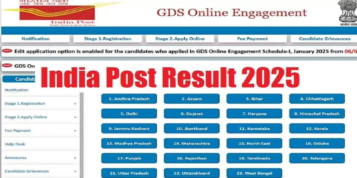 TN Post Office GDS 2025 Result