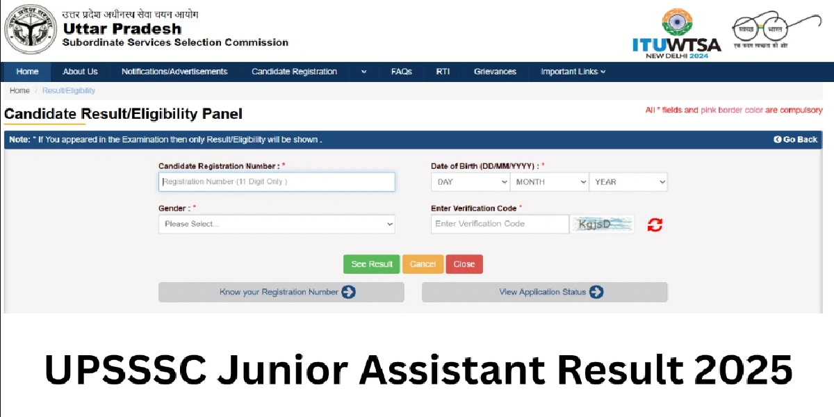 UPSSSC Junior Assistant Result 2025