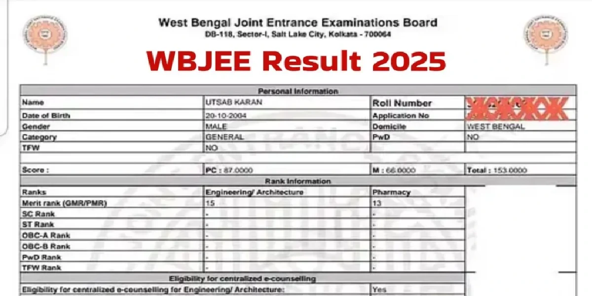 WBJEE Final Answer Key Result 2025