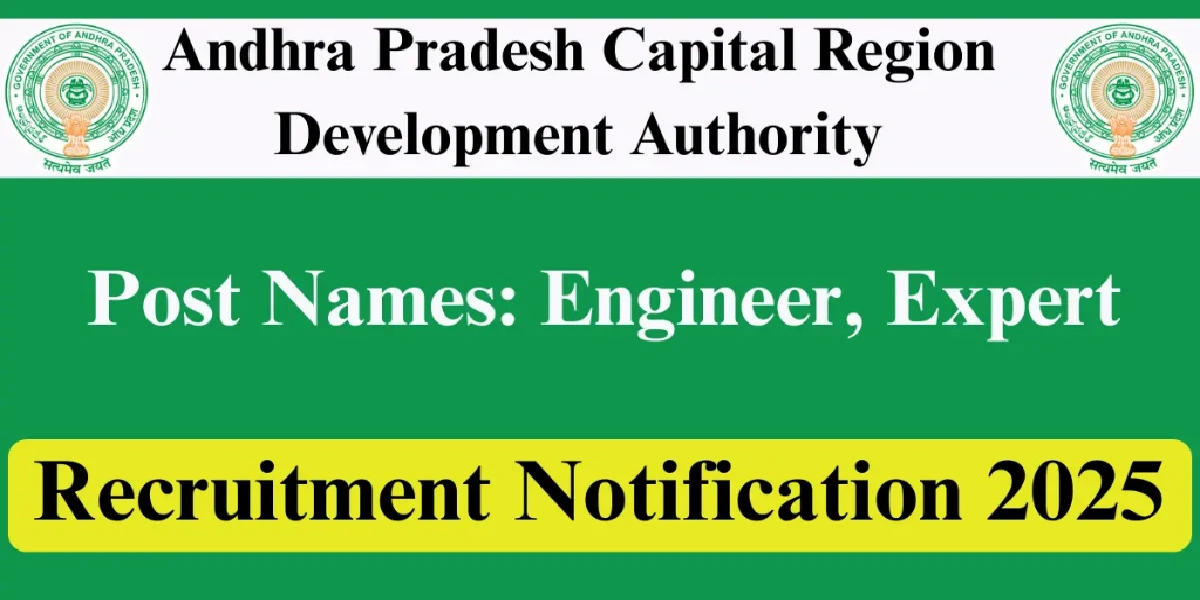 APCRDA Various Vacancy Online Form 2025