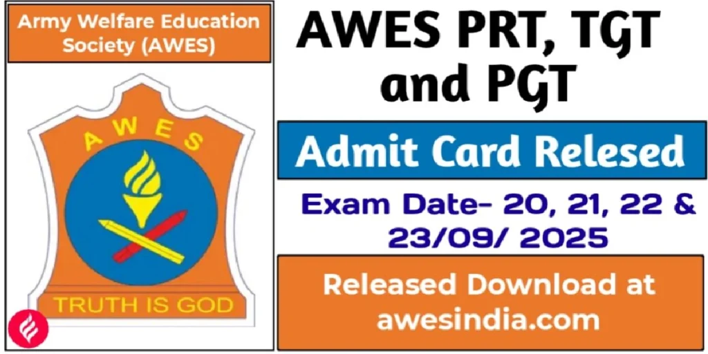 AWES PGT TGT PRT Admit Card 2025