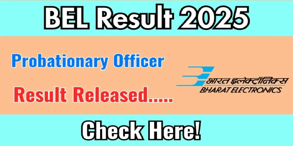 BEL Probationary Engineer Result 2025