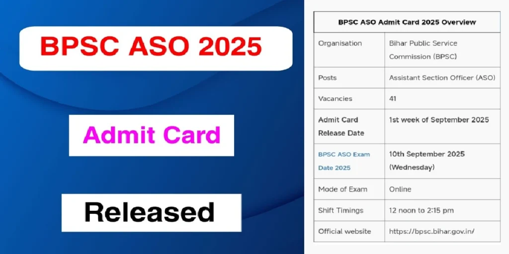 BPSC ASO Admit Card 2025