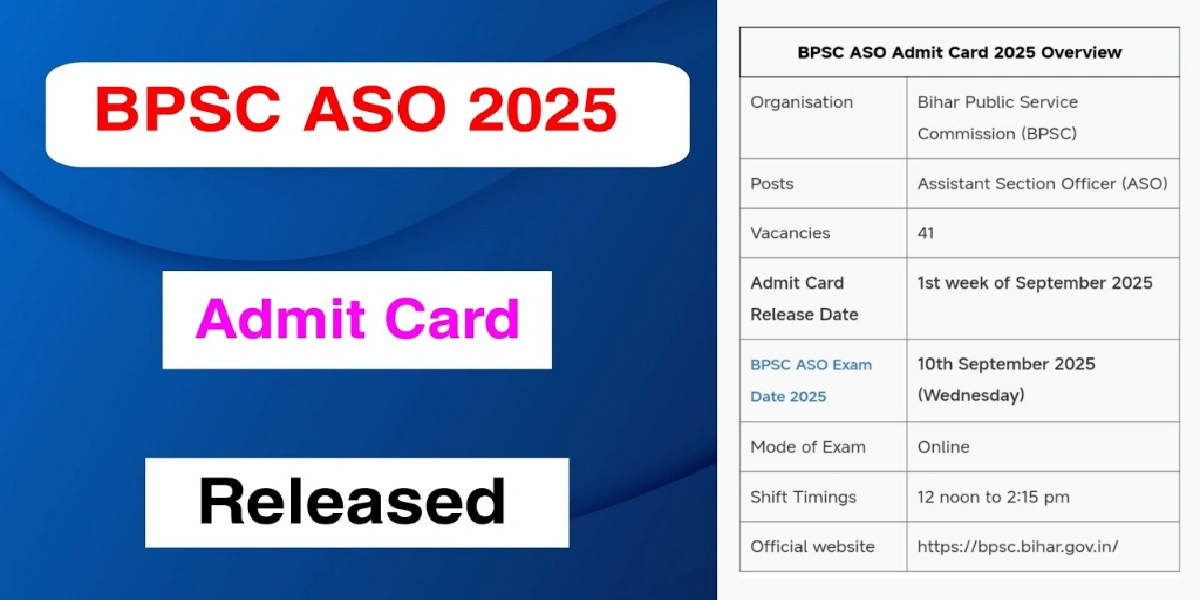 BPSC ASO Admit Card 2025