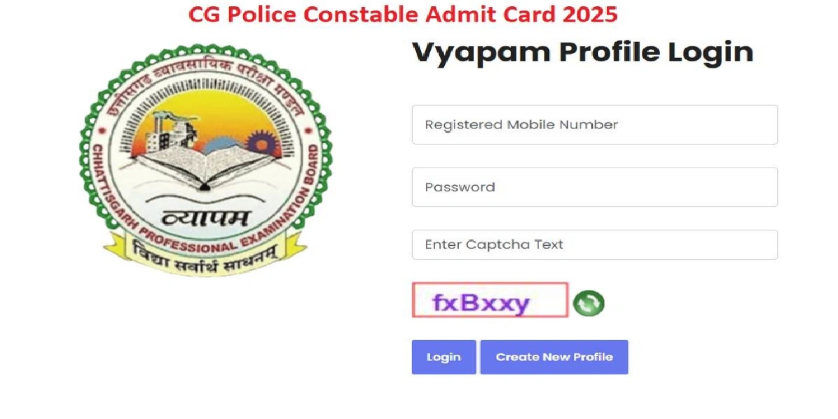 CG Vyapam Constable Admit Card 2025