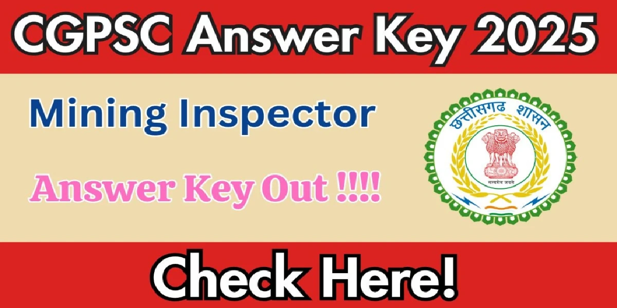 CGPSC Mining Inspector Answer Key 2025
