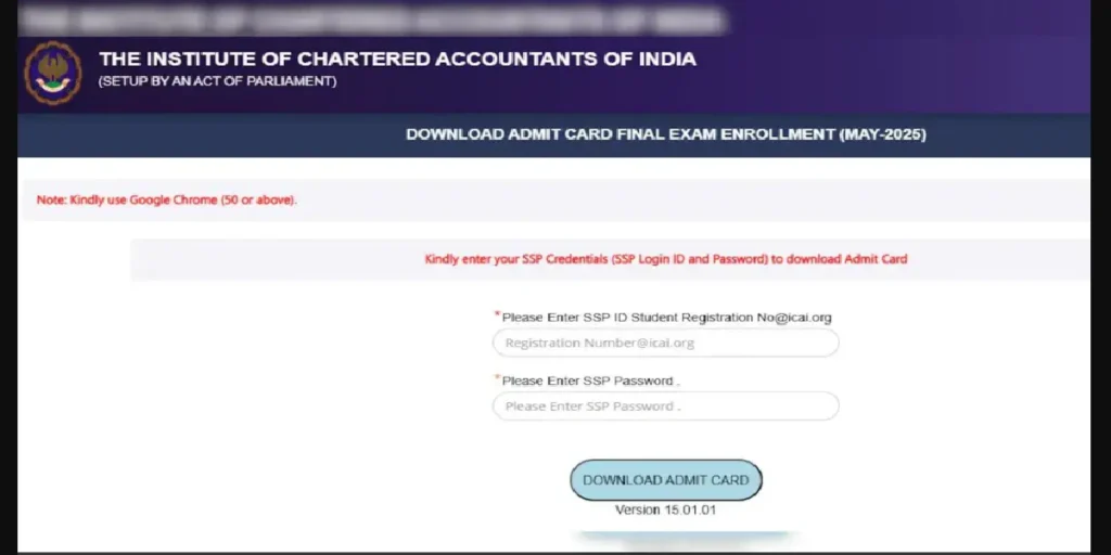 ICAI CA Admit Card 2025