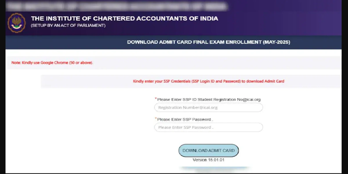 ICAI CA Admit Card 2025