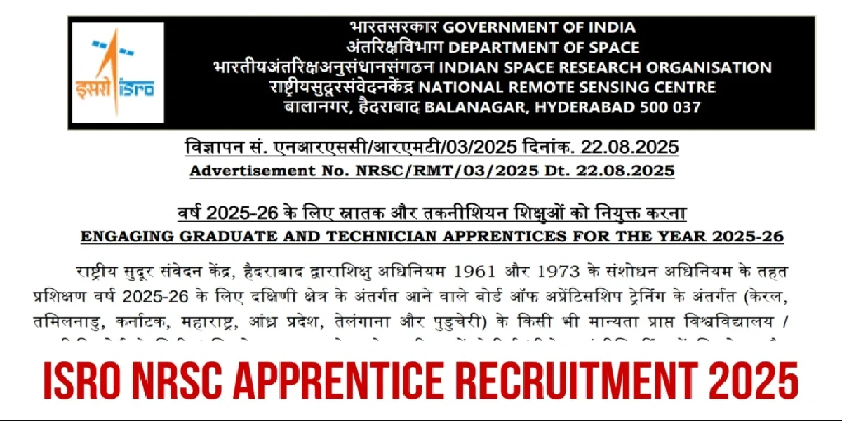ISRO NRSC Apprentice Online Form 2025