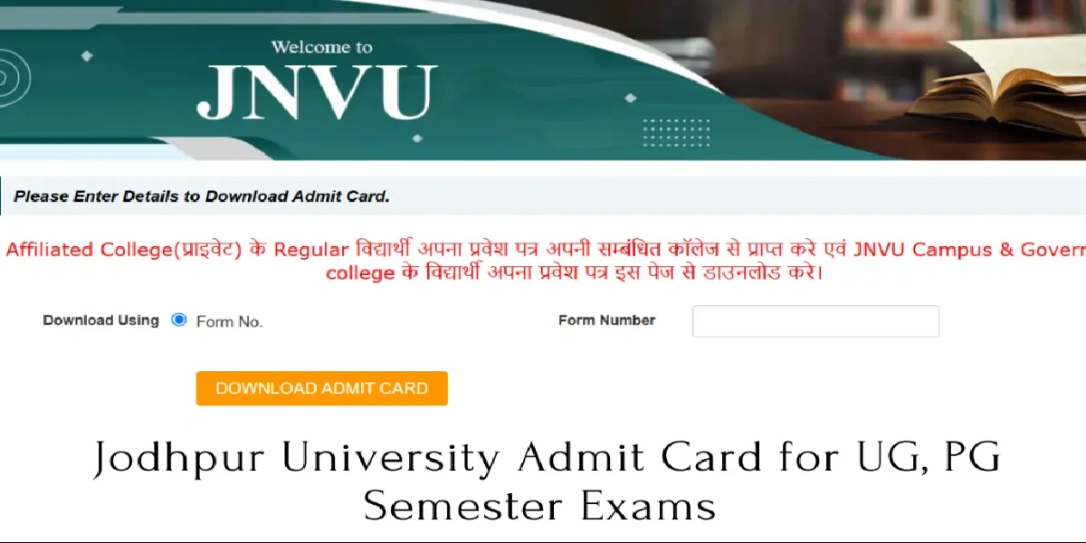 JNVU Admit Card 2025 