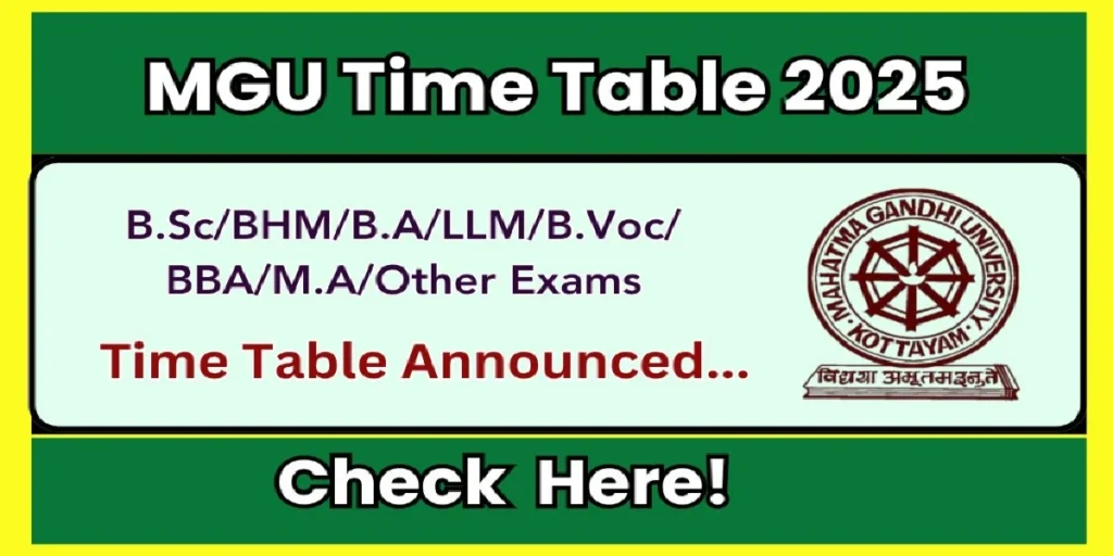 MGU Time Table 2025