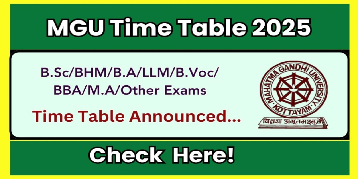 MGU Time Table 2025