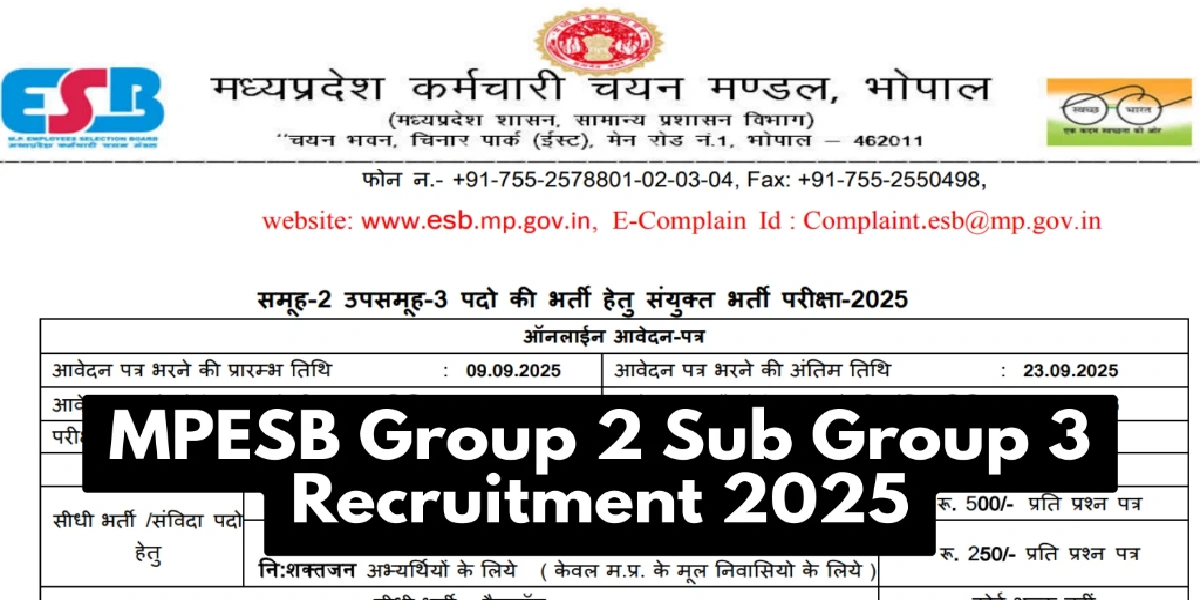 MPESB Recruitment 2025