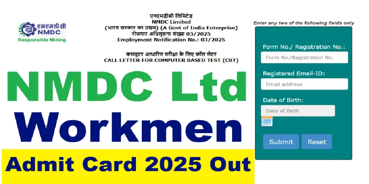 NMDC Workmen Cadre Admit Card 2025