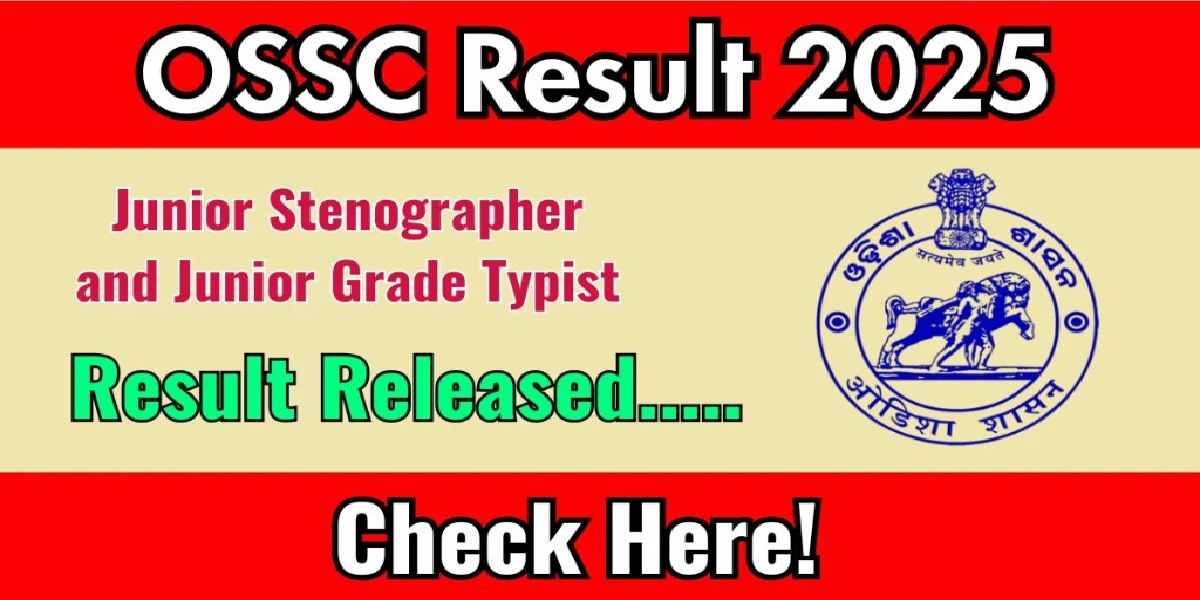 OSSC Junior Grade Typist Result 2025