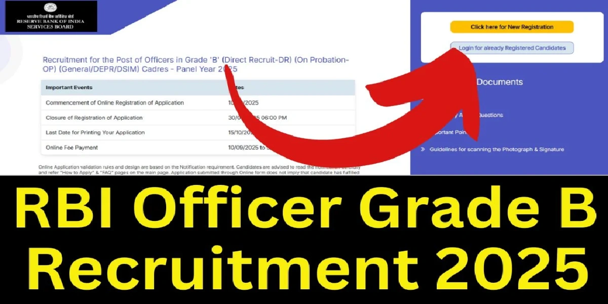RBI Officers Grade B Online Form 2025