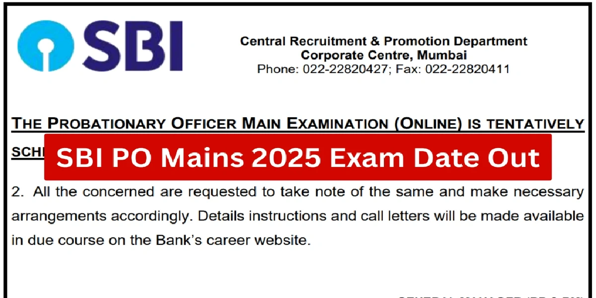 SBI PO Main Exam Date 2025